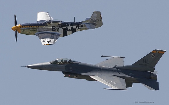F-16 & P-51 Mustang at Maguire AFB 2005 Air Show
